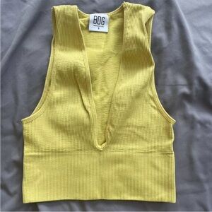 BDG Yellow Crop Cut Out Tank Top
